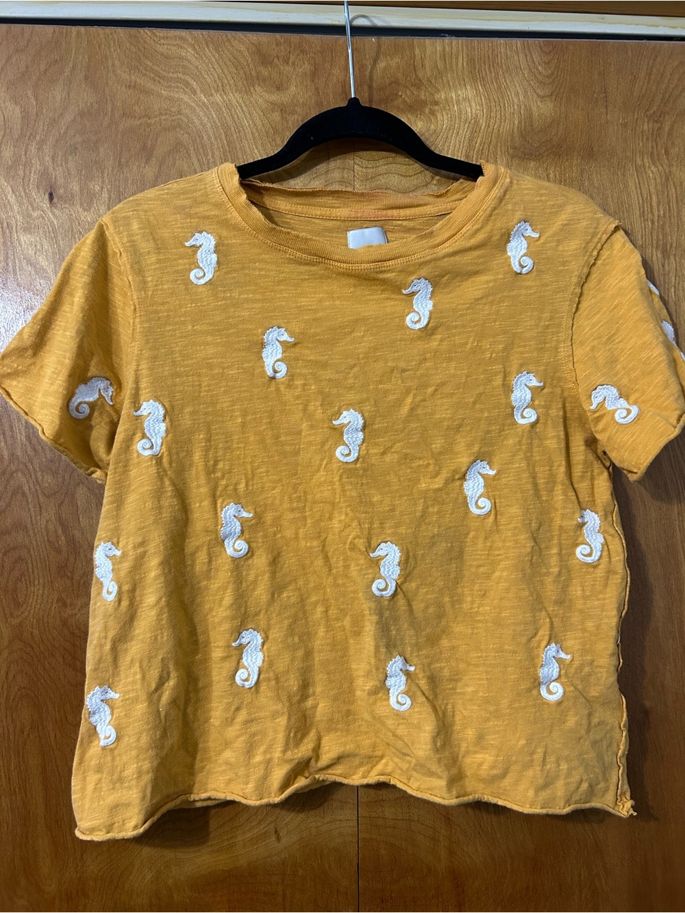 Maeve Mustard Yellow/Orange Seahorse Tee